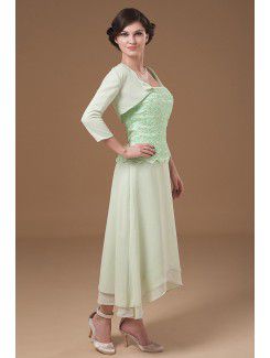 Chiffon Strapless Asymmetrical A-line Mother Of The Bride Dress with Jacket