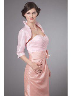 Taffeta Sweetheart Knee-length Sheath Mother Of The Bride Dress with Crisscross Ruched Flower and Jacket