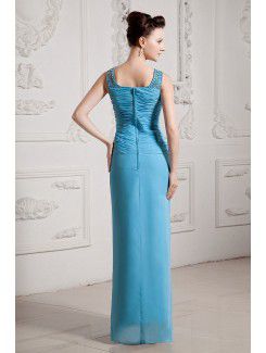 Chiffon Square Floor Length Sheath Evening Dress