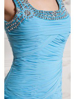 Chiffon Square Floor Length Sheath Evening Dress