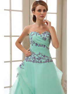 Chiffon Sweetheart Ankle-Length A-Line Evening Dress