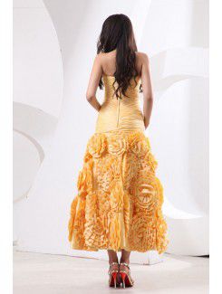 Taffeta Sweetheart Tea-Length Sheath Evening Dresss