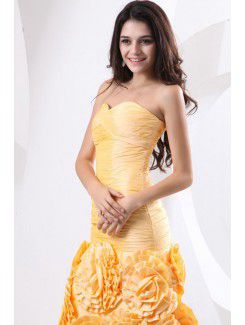 Taffeta Sweetheart Tea-Length Sheath Evening Dresss