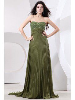 Chiffon Sweetheart Sweep Train Column Evening Dress