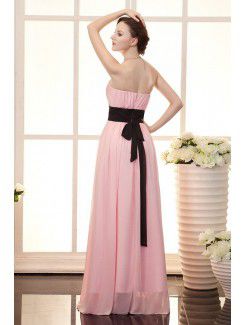 Chiffon Sweetheart Floor Length Column Evening Dress with Ruffle