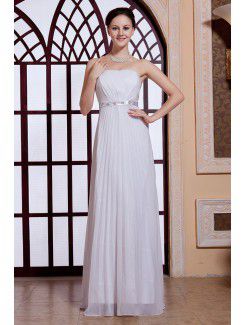 Chiffon Strapless Floor Length Column Evening Dress with Sequins