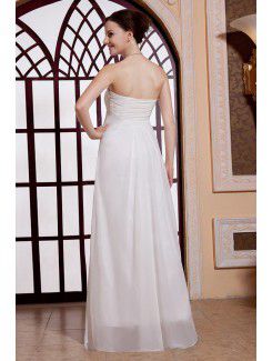 Chiffon Sweetheart Floor Length Column Line Evening Dress with Pleated