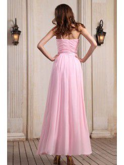 Chiffon One-Shoulder Ankle-Length A-line Evening Dress with Ruffle