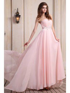 Chiffon Strapless Floor Length Column Evening Dress with Sequins and Ruffle