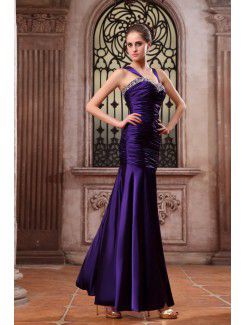 Chiffon Straps Ankle-Length Mermaid Evening Dress