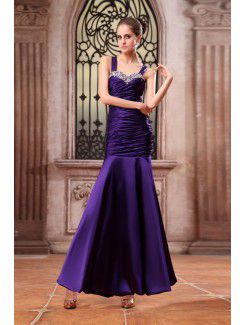 Chiffon Straps Ankle-Length Mermaid Evening Dress