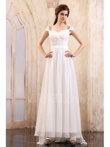 Chiffon-off-die-schulter-sweep zug abendkleid spalte