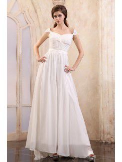 Chiffon Off-the-shoulder Sweep Train Column Evening Dress