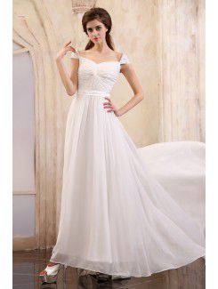 Chiffon Off-the-shoulder Sweep Train Column Evening Dress