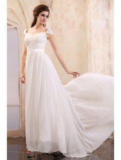 Chiffon Off-the-shoulder Sweep Train Column Evening Dress