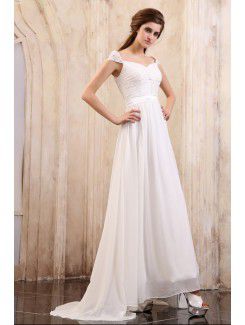 Chiffon Off-the-shoulder Sweep Train Column Evening Dress