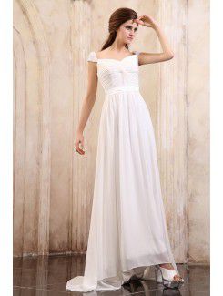 Chiffon Off-the-shoulder Sweep Train Column Evening Dress