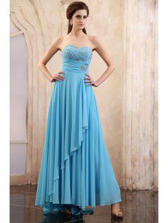 Chiffon Sweetheart Ankle-Length Column Evening Dress