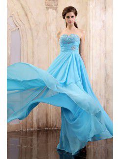 Chiffon Sweetheart Ankle-Length Column Evening Dress