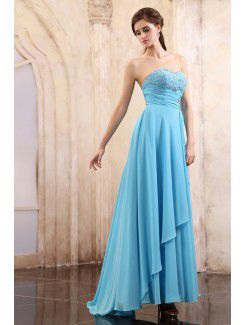 Chiffon Sweetheart Ankle-Length Column Evening Dress