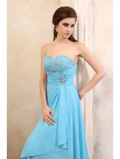 Chiffon Sweetheart Ankle-Length Column Evening Dress