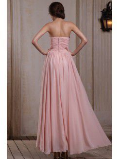 Chiffon Sweetheart Ankle-Length Column Evening Dress with Ruffle