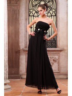 Chiffon Strapless Ankle-Length A-line Evening Dress