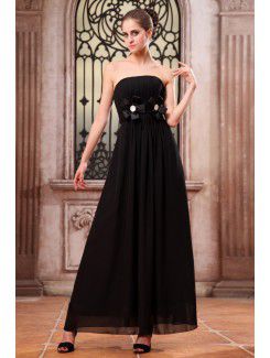 Chiffon Strapless Ankle-Length A-line Evening Dress