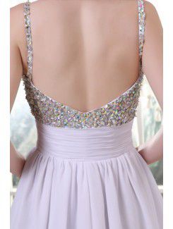 Chiffon Spaghetti Straps Short Column Cocktail Dress with Sequins