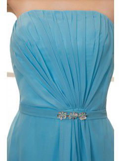 Chiffon Strapless Knee-Length A-line Cocktail Dress with Sequins and Ruffle