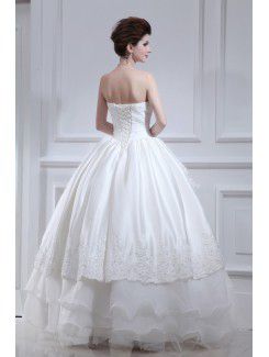 Organza Strapless Floor Length Ball Gown Wedding Dress