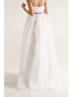 Organza Strapless Floor Length Empire Wedding Dress with Sequins