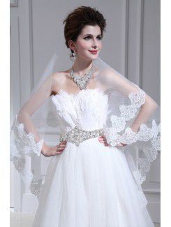 Organza Strapless Chapel Train Ball Gown Wedding Dress with Crystal