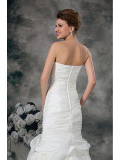 Taffeta Strapless Sweep Train Mermaid Wedding Dress