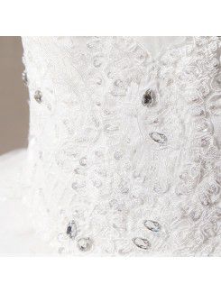 Net Strapless Floor Length Ball Gown Wedding Dress with Sequins