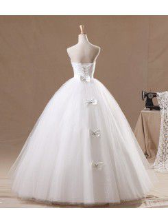 Organza Sweetheart Floor Length Ball Gown Wedding Dress with Crystal