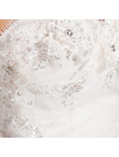 Net Sweetheart Floor Length Ball Gown Wedding Dress with Sequins