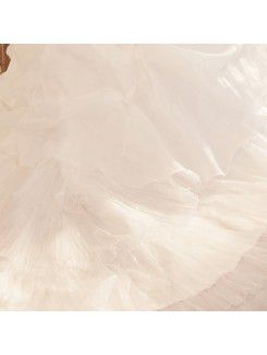 Tulle Strapless Cathedral Train Ball Gown Wedding Dress