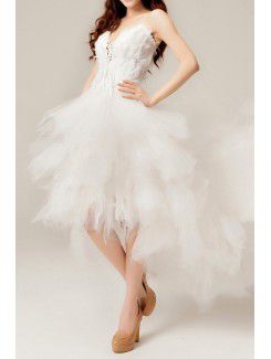 Organza scollo a v sweep treno di palla abito abito da sposa