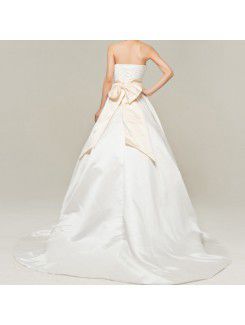 Satin Sweetheart Sweep Train A-line Wedding Dress