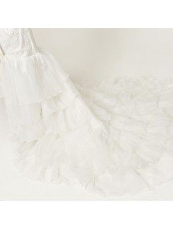 Organza Sweetheart Chapel Train Mermaid Wedding Dress with Pearls