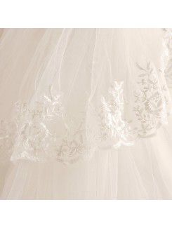 Net Strapless Floor Length Ball Gown Wedding Dress with Crystal