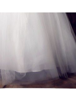 Satin Strapless Floor Length Ball Gown Wedding Dress with Crystal