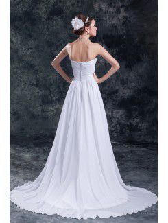 Chiffon Sweetheart Sweep Train A-line Wedding Dress