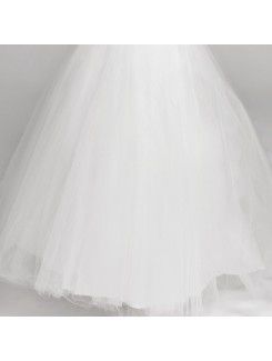 Organza Strapless Floor Length Ball Gown Wedding Dress