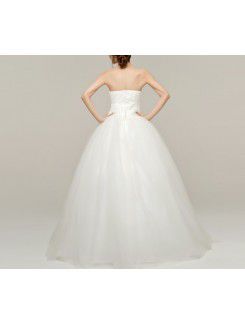 Organza Sweetheart Floor Length Ball Gown Wedding Dress with Crystal