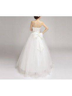 Organza Sweetheart Floor Length Ball Gown Wedding Dress with Pearls