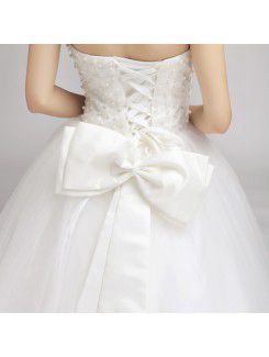 Organza Sweetheart Floor Length Ball Gown Wedding Dress with Pearls