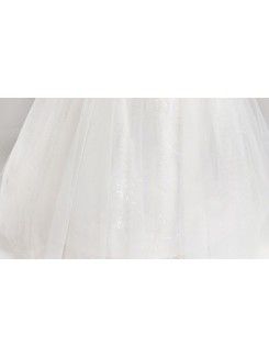 Satin Strapless Floor Length Ball Gown Wedding Dress with Sequins