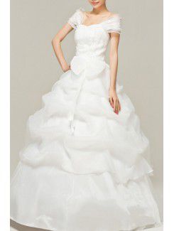 Атласа с открытыми плечами длина пола бальное платье свадебное платье с вышитыми